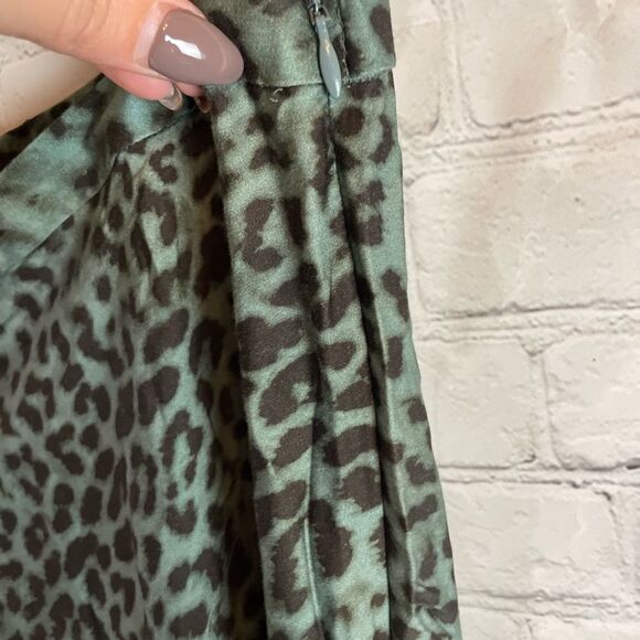 J.Jill Printed A-Line Midi Skirt in storm cloud Large Majestic Leopard - Picture 5 of 8